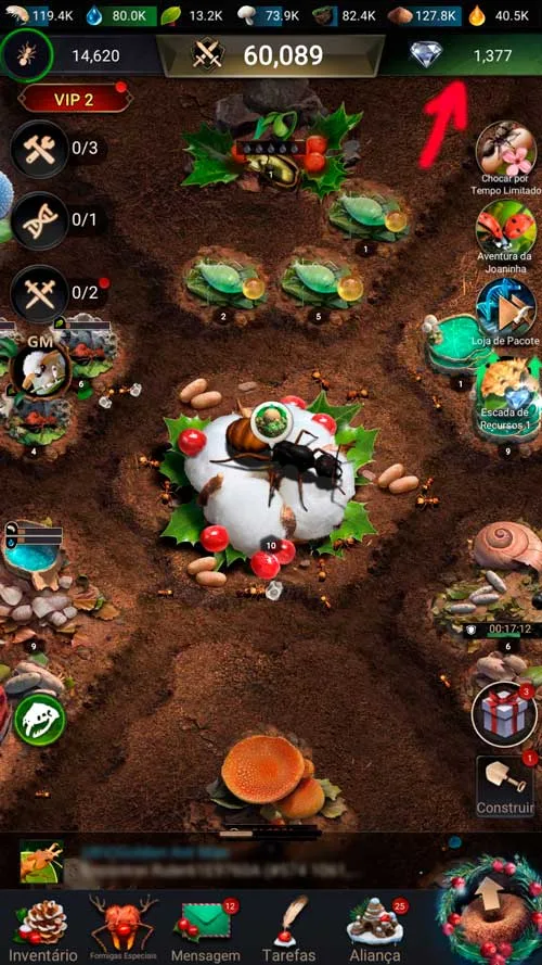 Como comprar Moedas e Diamantes para The Ants - Underground