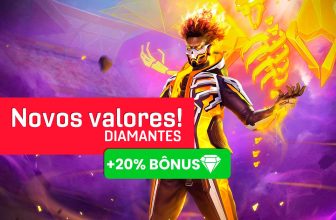 Novos valores disponíveis para compra de Diamantes no Free Fire com 20% de bônus!