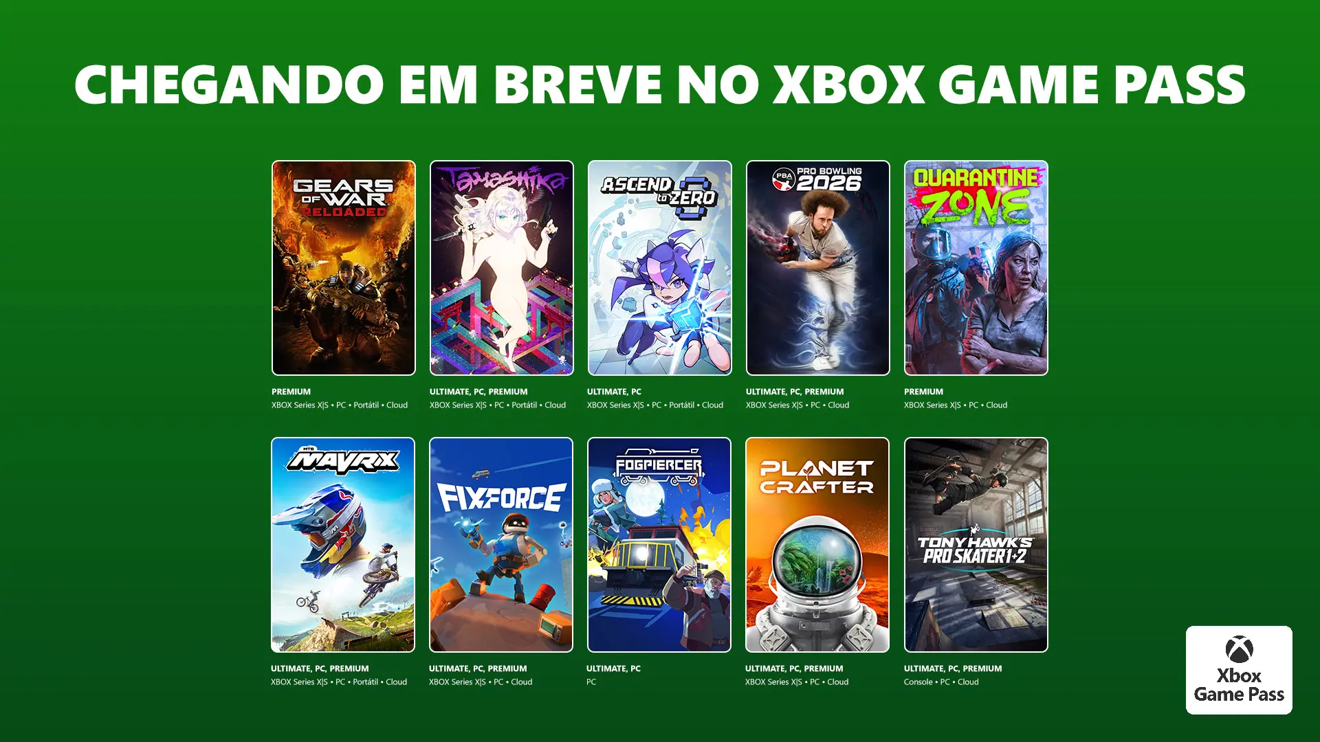 Chegando ao XBOX Game Pass: Tony Hawk’s Pro Skater 1 + 2, Palworld 1.0 e mais
