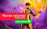 Novos valores disponíveis para compra de Diamantes no Free Fire com 20% de bônus!